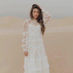 Untamed Petals Dreamer Maxi Dress White